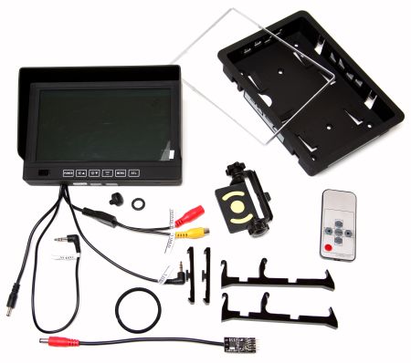 LCD Monitor 7 Inch with sunshield - 5.5mm output connector - Click Image to Close